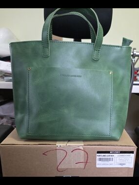 Portland Leather Green Leather Tote Bag